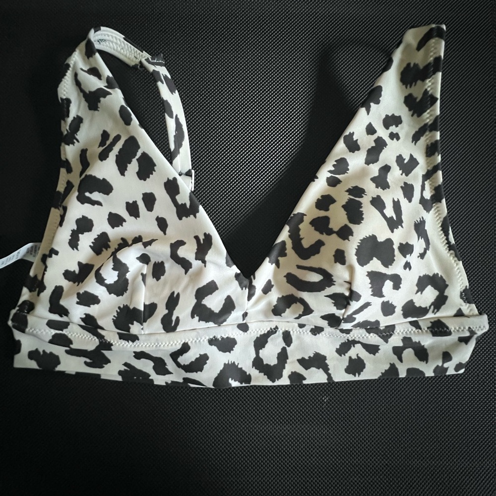 Aerie Black and White Animal Print Bralette